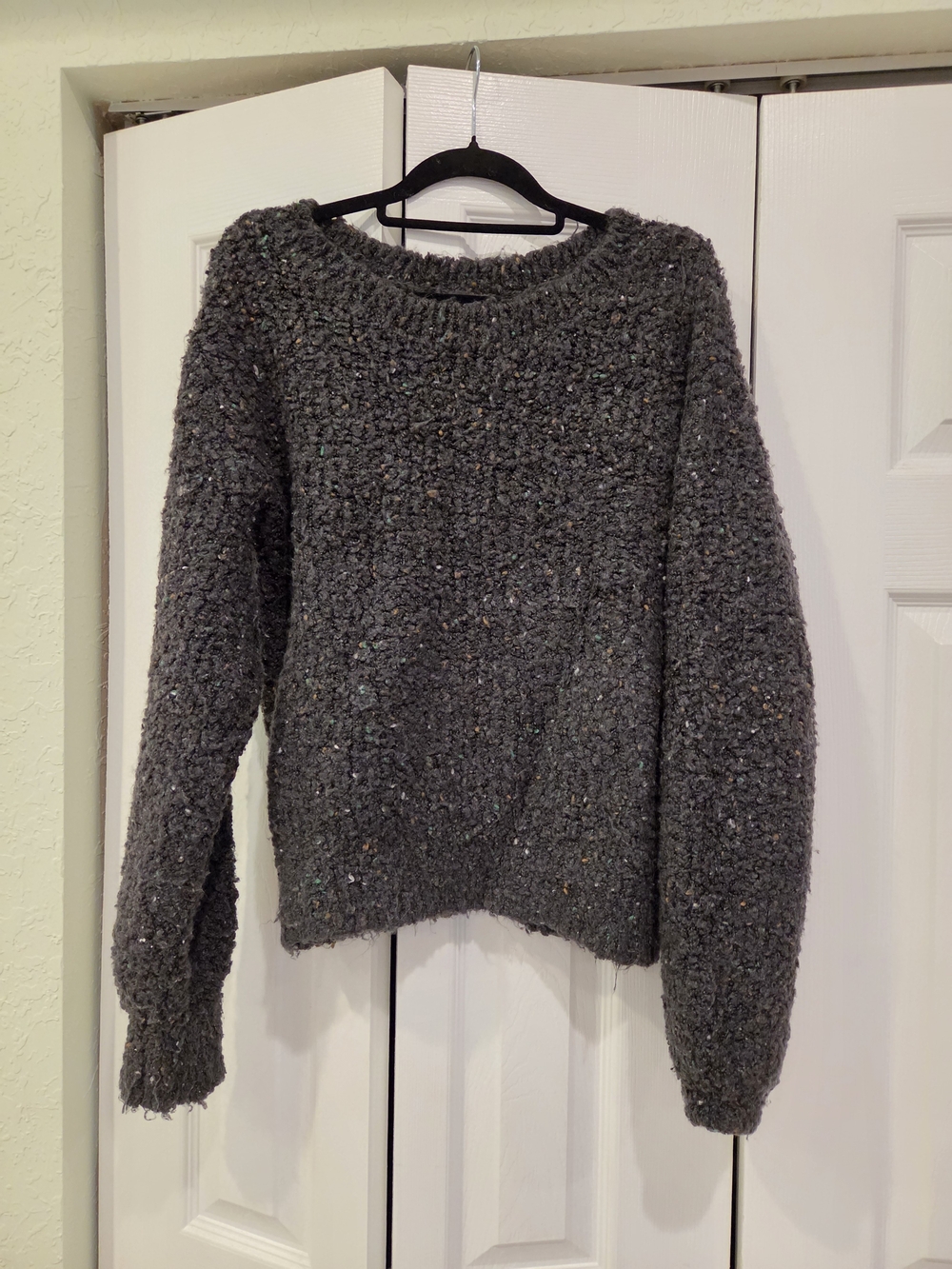 Cozy Chunky Knit Confetti  Sweater - Calvin Klein Women's xs Dark Gray